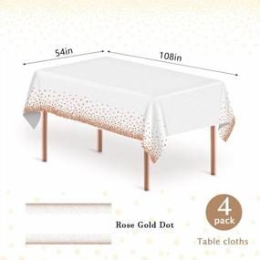 img 3 attached to 4 Pack Rose Gold Disposable Tablecloths For Weddings, Birthday Parties & More - 54 X 108 Inch
