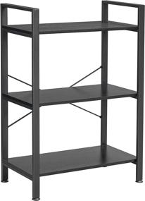 img 4 attached to Maximize Your Space With BEWISHOME 3 Tier Black Open Bookshelf - Ideal For Small Bedroom, Living Room, And Home Office Storage Needs
