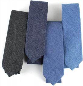 img 2 attached to Stylish And Durable Cotton Skinny Tie For Men - Perfect For Weddings And Parties