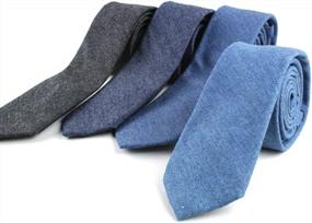 img 3 attached to Stylish And Durable Cotton Skinny Tie For Men - Perfect For Weddings And Parties