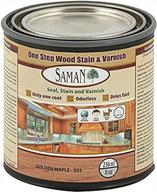saman interior one step wood seal, stain & varnish - golden maple sam-302 oil based odorless dye & protection for furniture 8 oz logo
