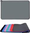 taglory dog bowl mat, large 21" l x 14.5" w pet food mat, non slip silicone dog cat mat for food and water, gray logo
