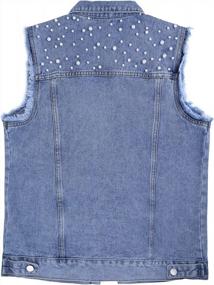 img 2 attached to Tanming Women'S Casual Embroidered Pearls Beading Denim Jacket Jean Coat