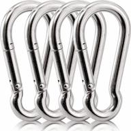 secure your gear with faswin's set of 4 stainless steel spring snap hooks (3 inches) logo