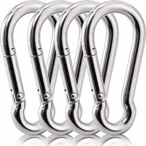 img 4 attached to Secure Your Gear With Faswin'S Set Of 4 Stainless Steel Spring Snap Hooks (3 Inches)