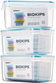 img 1 attached to 🍱 Komax Biokips Large Food Storage Container 81oz. (set of 3) - Airtight, Leakproof With Locking Lids - BPA Free Plastic - Microwave, Freezer and Dishwasher Safe - Ideal For Fruit & Vegetables - Boosted SEO