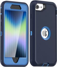 img 4 attached to AICase IPhone SE 2Nd/3Rd Generation Case With Built-In Screen Protector, Full Body Protection In Blue