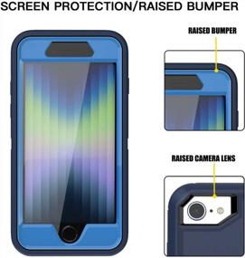img 1 attached to AICase IPhone SE 2Nd/3Rd Generation Case With Built-In Screen Protector, Full Body Protection In Blue