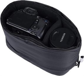 img 3 attached to JAKAGO Shockproof Camera Insert Bag: Ideal SLR DSLR Mirrorless Camera Case 📷 with Adjustable Dividers for Canon Nikon Sony — Waterproof & Protective Inner Case (Black)