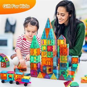 img 3 attached to Unleash Your Child'S Creativity With BMAG Magnetic Tiles - 120 PCS Building Blocks And 2 Cars For Hours Of Fun And STEM Learning!