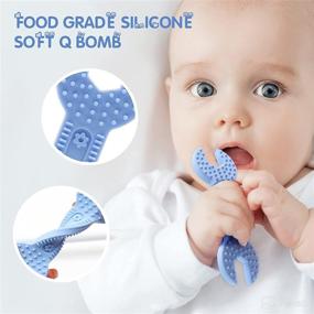 img 1 attached to 🦷 Popvip Silicone Teething Toy Set for Newborns - Soothes Gums, Encourages Development - 5 Pack BPA-Free Teethers with Hammer, Wrench, Spanner, Pliers, and Saw Design - Ages 0-6 Months