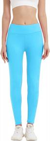 img 4 attached to MIAIULIA Women'S High Waisted Yoga Leggings: Solid Colored Athletic Pants For Costume Parties & More!