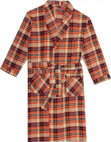 img 1 attached to Lightweight Cotton Flannel Robe For Men With Shawl Collar, Perfect Bathrobe By EVERDREAM