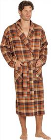 img 2 attached to Легкий хлопковый фланелевый халат для мужчин с шалевым воротником, идеальный халат от EVERDREAM