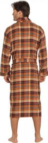 img 3 attached to Lightweight Cotton Flannel Robe For Men With Shawl Collar, Perfect Bathrobe By EVERDREAM