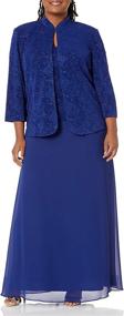 img 4 attached to Alex Evenings Womens Plus Size Mandarin Women's Clothing - Dresses