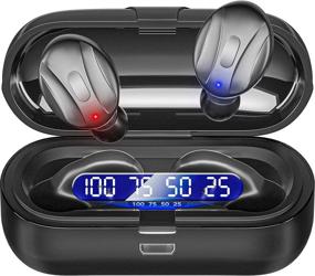 img 4 attached to 🎧 Waterproof Earbuds 5.0 Mini Headphones with Hi-Fi Stereo Sound, IPX5, Built-in Mic - Perfect In-Ear Earphones for Travel