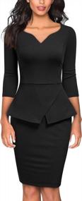 img 4 attached to Miusol Women'S V-Neck Ruffle Style Cocktail Party Pencil Dress