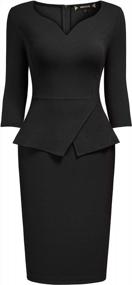 img 1 attached to Miusol Women'S V-Neck Ruffle Style Cocktail Party Pencil Dress