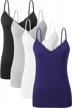 stylish and versatile amvelop women's v-neck camisole with adjustable straps and delicate lace trim - set of 4 logo