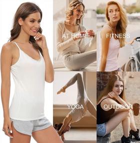 img 1 attached to Stylish And Versatile AMVELOP Women'S V-Neck Camisole With Adjustable Straps And Delicate Lace Trim - Set Of 4
