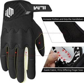 img 1 attached to 🧤 ILM Adult Full Finger Touch Screen Motorcycle Dirt Bike Motocross ATV MTB Mountain Bike Gloves for Bicycle Cycling BMX Sports Outdoor - Model-JC38 (Black Adult-2XL)