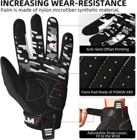 img 2 attached to 🧤 ILM Adult Full Finger Touch Screen Motorcycle Dirt Bike Motocross ATV MTB Mountain Bike Gloves for Bicycle Cycling BMX Sports Outdoor - Model-JC38 (Black Adult-2XL)