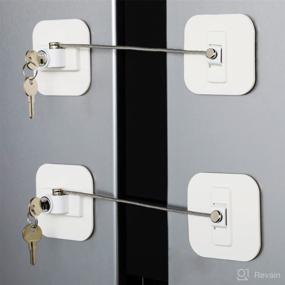img 4 attached to 🔒 Secure Your Refrigerator with 2Pack White Fridge Locks and Keys