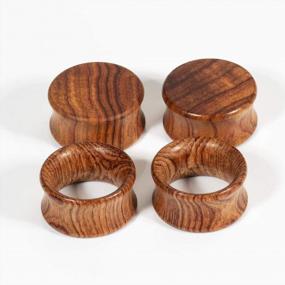 img 1 attached to 1 Pair Of TBOSEN Natural Wood Saddle Plugs Ear Gauges, Stretcher Piercing Flesh Tunnels Jewelry In Sizes 0G-1'' (8Mm-25Mm)