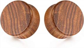 img 4 attached to 1 Pair Of TBOSEN Natural Wood Saddle Plugs Ear Gauges, Stretcher Piercing Flesh Tunnels Jewelry In Sizes 0G-1'' (8Mm-25Mm)