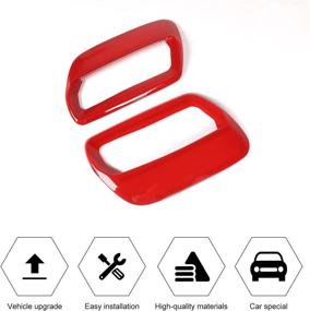 img 2 attached to Enhance Your Ford Mustang's Style with RT-TCZ ABS Hood Engine Air Vent Outlet Trim Cover - (Red), 2 PCS - 2018-2022 Ford Mustang Interior Accessories