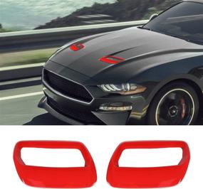 img 4 attached to Enhance Your Ford Mustang's Style with RT-TCZ ABS Hood Engine Air Vent Outlet Trim Cover - (Red), 2 PCS - 2018-2022 Ford Mustang Interior Accessories