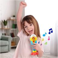 🎤 baby shark's big show! sea jam microphone for kids – karaoke mic with pre-recorded theme song and voice filters, multicolor logo