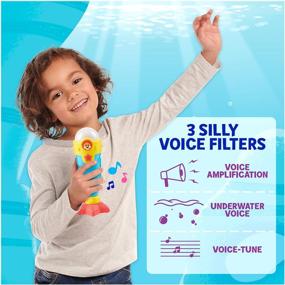 img 1 attached to 🎤 Baby Shark's Big Show! Sea Jam Microphone for Kids – Karaoke Mic with Pre-Recorded Theme Song and Voice Filters, Multicolor