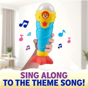 img 3 attached to 🎤 Baby Shark's Big Show! Sea Jam Microphone for Kids – Karaoke Mic with Pre-Recorded Theme Song and Voice Filters, Multicolor