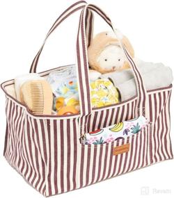 img 4 attached to 👜 Simple Being Baby Diaper Caddy - Large Canvas Tote Bag for Boys and Girls - Newborn Caddie Car Travel (Red) - Efficient Storage and Organization Solution