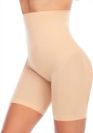 high waisted tummy control shapewear shorts for women: body shaper panties, thigh slimmer, and slip shorts - ideal for wearing under dresses логотип