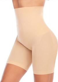img 4 attached to High Waisted Tummy Control Shapewear Shorts For Women: Body Shaper Panties, Thigh Slimmer, And Slip Shorts - Ideal For Wearing Under Dresses