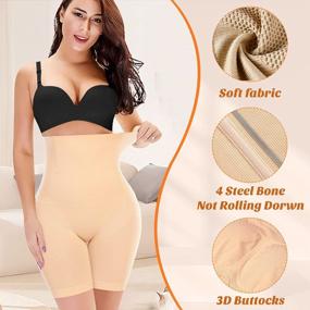 img 2 attached to High Waisted Tummy Control Shapewear Shorts For Women: Body Shaper Panties, Thigh Slimmer, And Slip Shorts - Ideal For Wearing Under Dresses