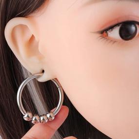 img 1 attached to Bold & Beautiful: Lademayh'S Stainless Steel Ear Expander Kit With Large & Exaggerated Rings For Ear Tunnels