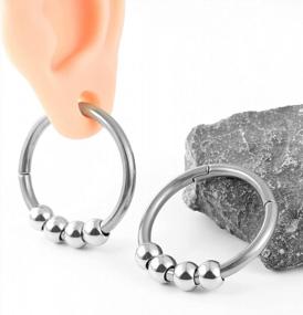 img 2 attached to Bold & Beautiful: Lademayh'S Stainless Steel Ear Expander Kit With Large & Exaggerated Rings For Ear Tunnels
