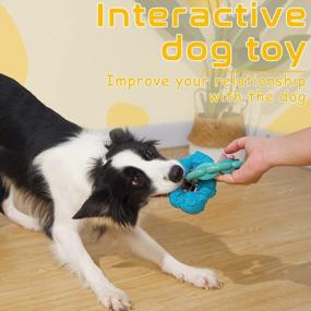 img 3 attached to Large Breed Chew Toys For Aggressive Dogs: Indestructible And Interactive Rubber And Nylon Double-Ring Teething Toys For Medium To Large Dogs, Non-Toxic And Durable