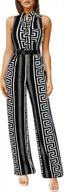get ready to party in style with selowin button up jumpsuits for women - long, wide leg and printed with belt logo