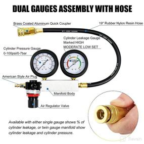 img 1 attached to 🛠️ JIFETOR Cylinder Leak Down Tester Kit, Professional Dual Pressure Gauges Compression Leakdown Detector Leakage Test Set for Gasoline Engine with 10 12 14mm Spark Plugs on Car Truck Motorcycle