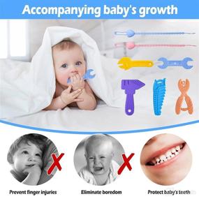 img 1 attached to Feanron Baby Teether Toys Set | BPA-Free Silicone Teething Toys for Babies 0-6 Months and 6-12 Months | 7PCS Teether Kit