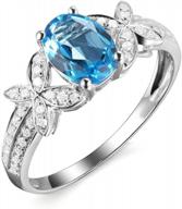 natural london topaz gemstone ring set with prong diamonds for elegant women's wedding, engagement, or promise logo