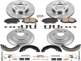 img 1 attached to 💨 Enhance Your Vehicle's Braking Performance with Power Stop KOE15241DK Autospecialty Front and Rear Replacement Brake Kit - Featuring OE Brake Drums & Ceramic Brake Pads