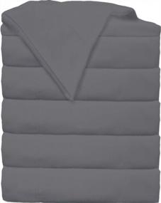 img 2 attached to Get Cozy With Glarea Microfiber Flat Sheets - Dark Grey 6-Pack (Twin)!