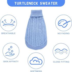 img 1 attached to 🐶 Turtleneck Knitted Dog Sweater - Soft & Warm Winter Clothes for Small Medium Large Dogs - Cute Sweatshirt in Light Blue (3XL)