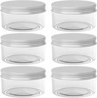 🧴 2oz refillable plastic container jars with silver lids - ideal for creams, lotions, and ointments логотип